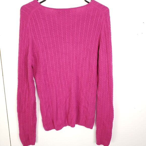 Claudia Nichole Sweater Womens L Cashmere Cableknit Asymmetrical Line Soft Cozy - Picture 8 of 8